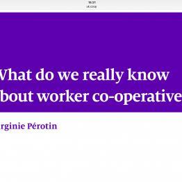 Snapshot of powerpoint presentation with white letters on purple background